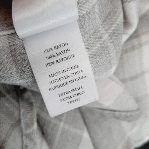 RAILS Plaid Shirt Tunic Dress Button Down Grey & White Sz XS - Picture 14 of 14